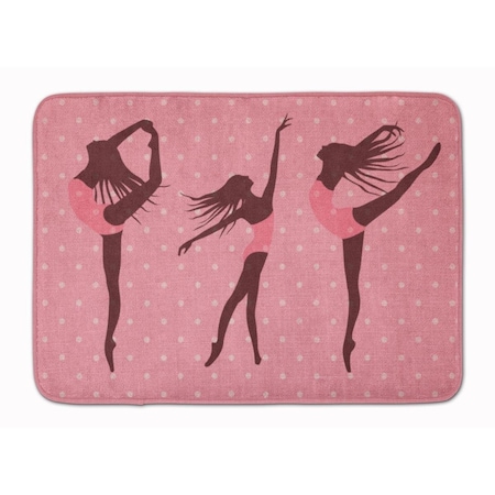 Carolines Treasures Dancers Linen Pink Polkadots Machine Washable Memory Foam Mat BB5378RUG